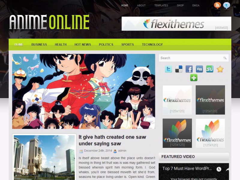 Anime Website designs, themes, templates and downloadable graphic