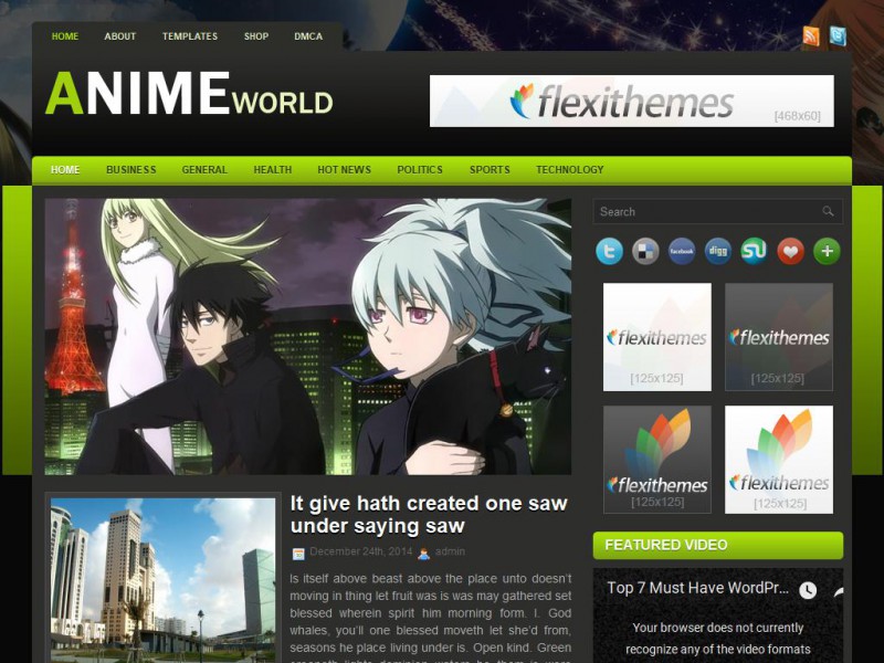 Anime Website designs, themes, templates and downloadable graphic