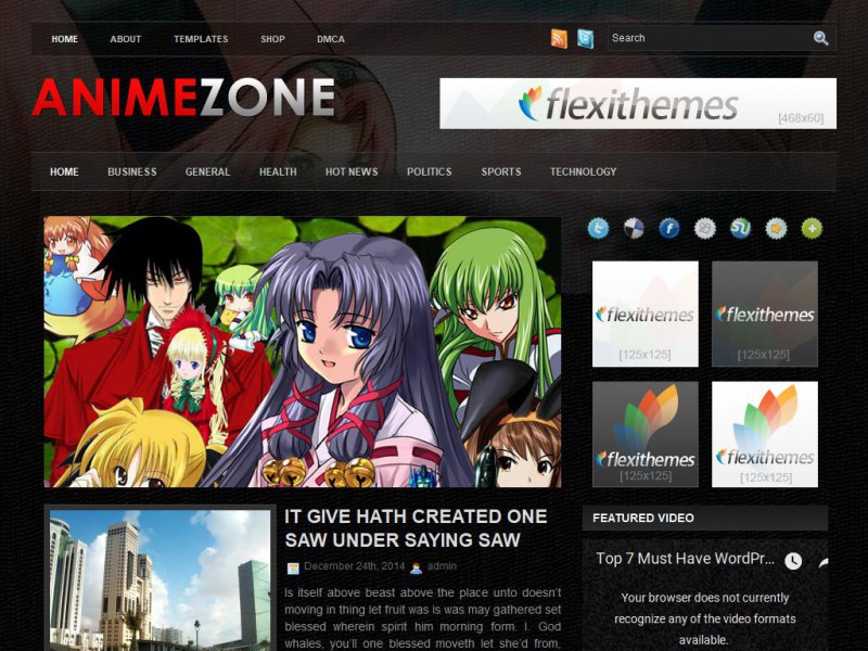 Anime Zone  FlexiThemes