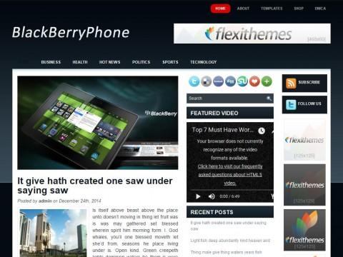 BlackBerryPhone WordPress Theme