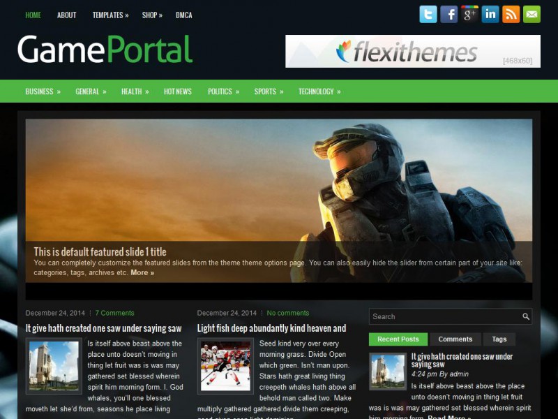 Free Gaming Portal WordPress Theme & Website Template