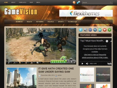 GameVision WordPress Theme