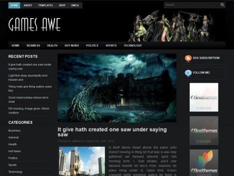 GamesAwe WordPress Theme