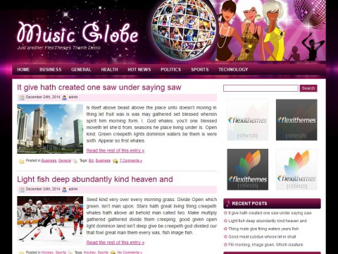 Music Globe WordPress Theme