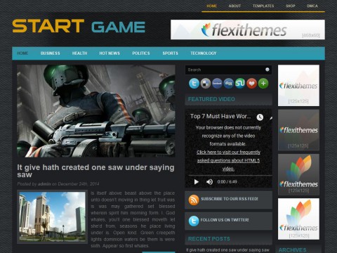 StartGame WordPress Theme