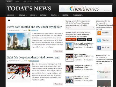 Todays News WordPress Theme