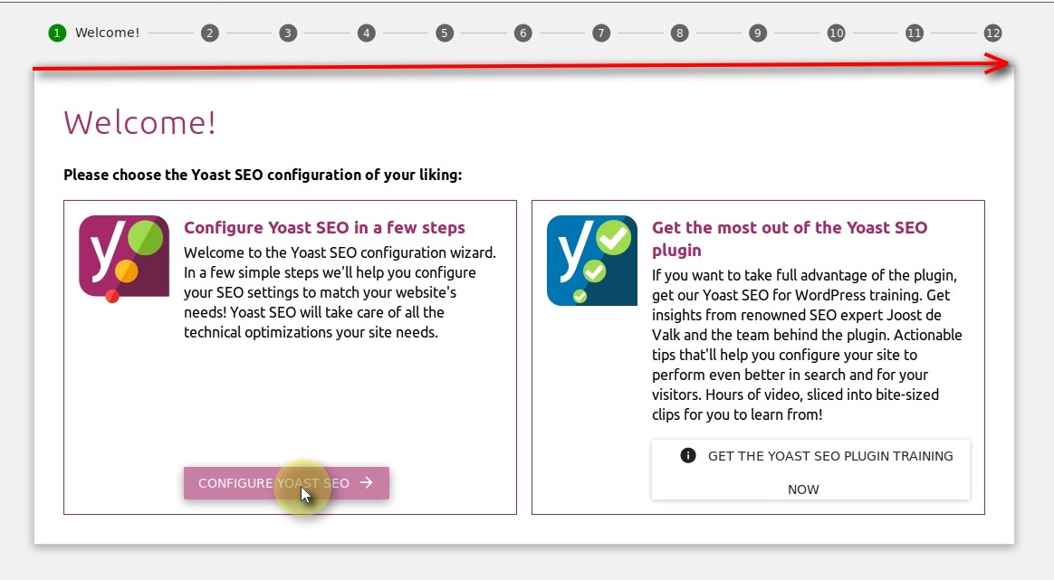 Start configuring Yoast