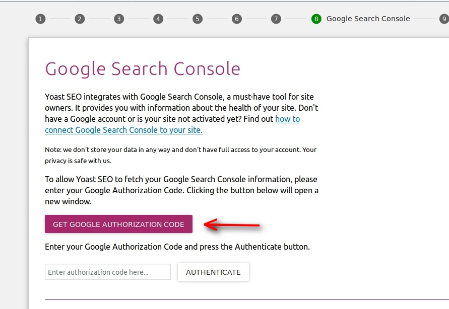 Google Search Console configuration