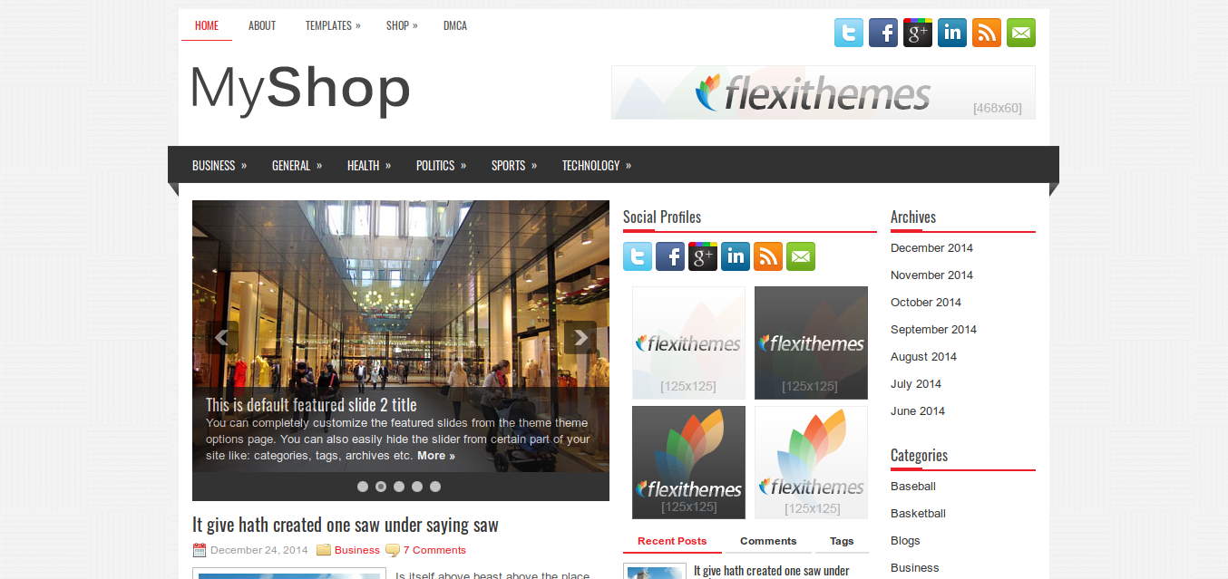 MyShop WordPress theme