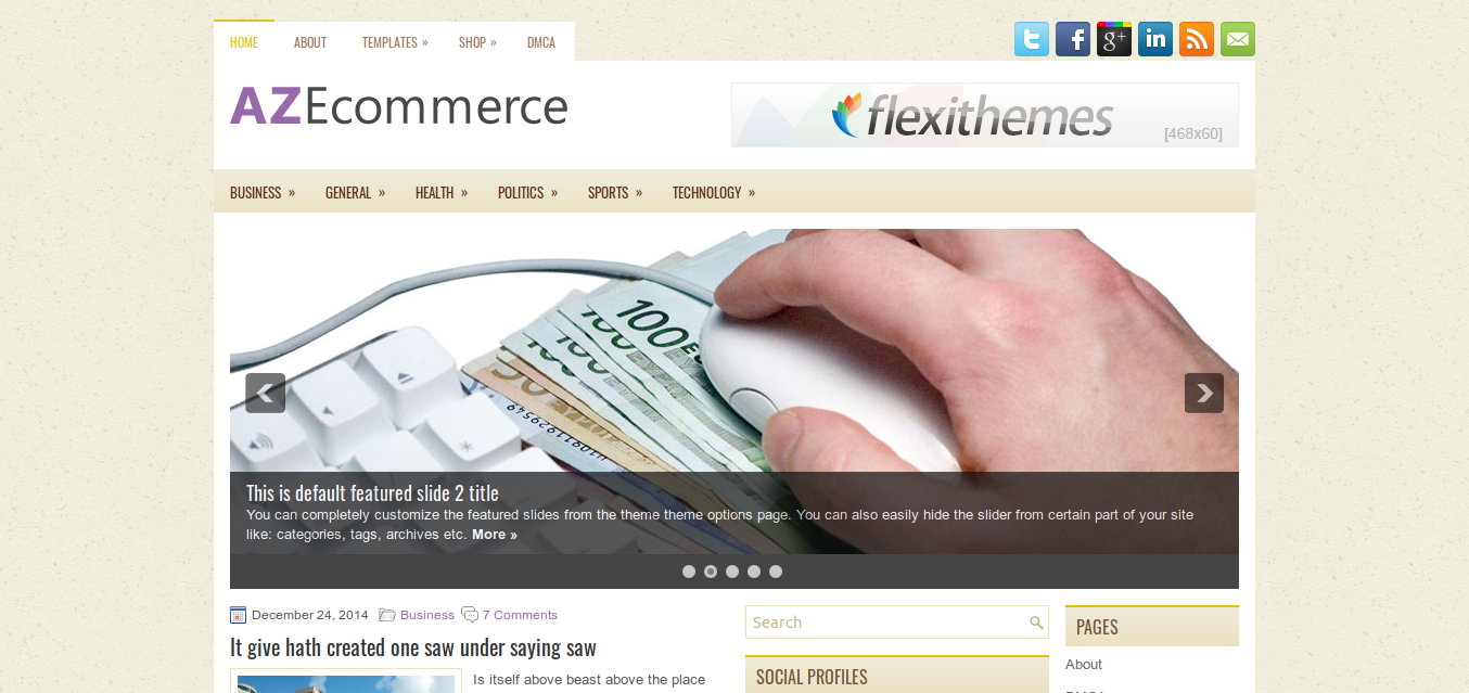 AZEcommerce WordPress theme