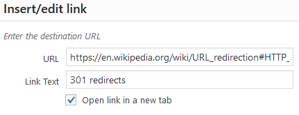 WordPress: Open link in new window